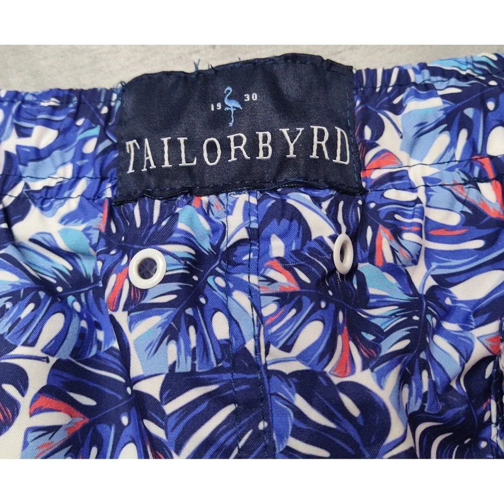 TAILORBYRD Men‎ Size XL Blue Leaf Allover Print Brief Lined 7